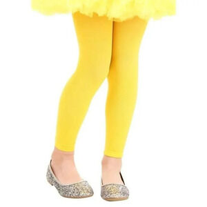 New Amscan Kids Girls Footless Tights / Costume Leggings Size M/L Yellow